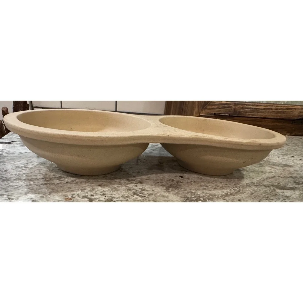 Pampered Chef Family Heritage Collection Double Loaf Pan Stoneware 5142 USA